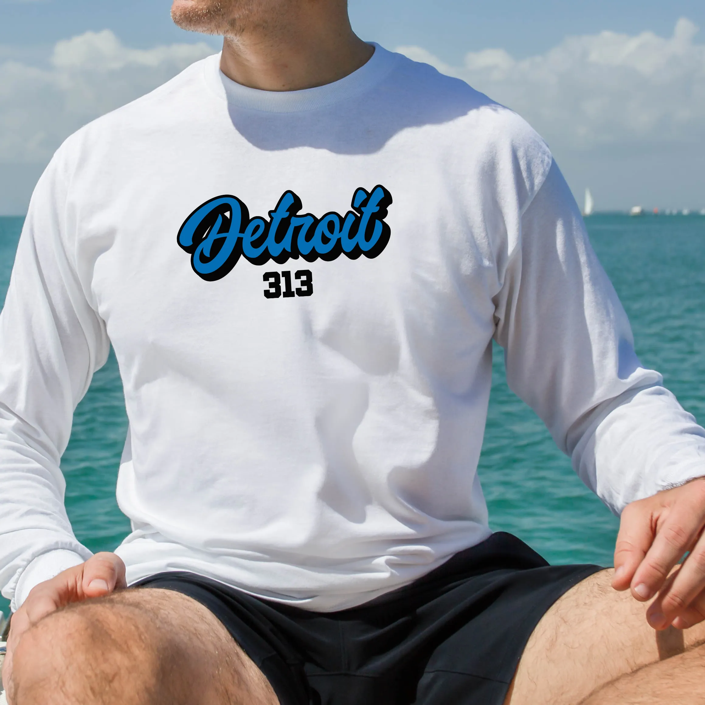 "313 Football" Men's Long Sleeve T-Shirt